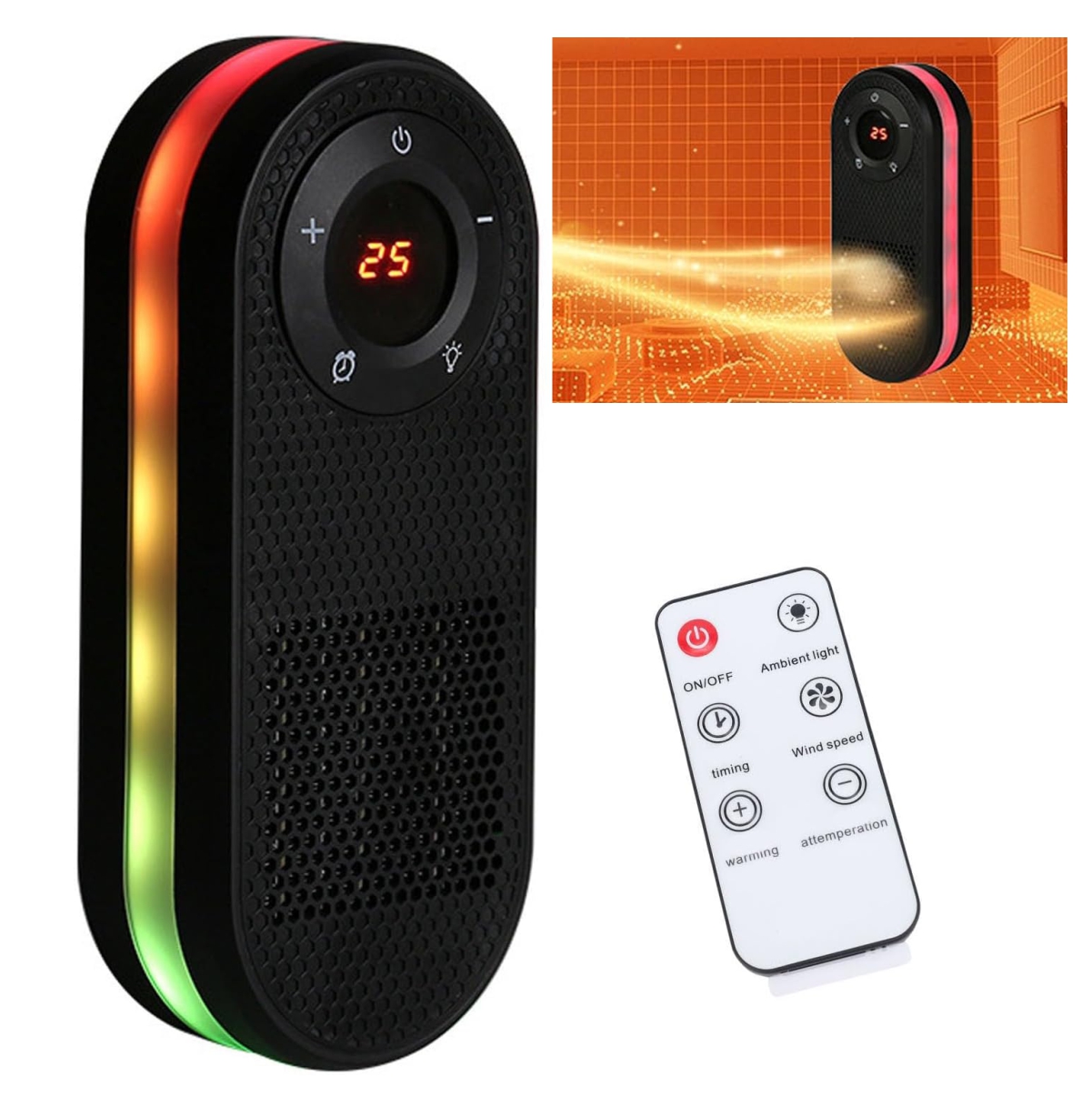 Calentador Ambiente con Control  luz LED